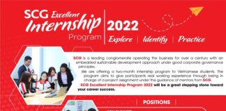 CHƯƠNG TRÌNH SCG EXCELLENT INTERNSHIP PROGRAM 2022