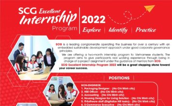 CHƯƠNG TRÌNH SCG EXCELLENT INTERNSHIP PROGRAM 2022